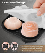 Ice Cube Tray with Lid, Silicone Ice Molds with Round, Large Ice Cube Mold - Image 5