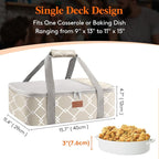 Lifewit Insulated Single Decker Casserole Carrier, Lasagna Lugger Holder - Image 2