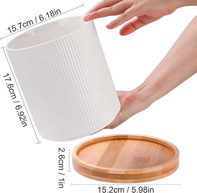 QUELIEN Utensil Holder, 360° Rotating Ceramic Kitchen Utensil Holder - Image 4