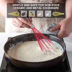 HOTEC 4 Pieces Silicone Whisks Set, Wire Balloon Whisks Egg Beater, Non-slip - Image 4