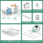 MOUKABAL Dish Drying Rack, Dish Rack, Stainless Steel Dish Racks - Image 3
