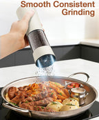 Electric Salt and Pepper Grinder Set, Stainless Steel Automatic Pepper Mill - Image 8