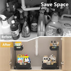 Ceetug Under Kitchen Sink Organizers and Storage Pull Out 2 Tier Metal Bathroom - Image 5