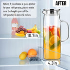 PARACITY Glass Pitcher with Lid and Spout 50oz/ 1.5L, Hot/Cold Water Pitcher - Image 3