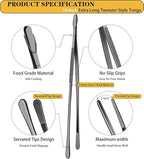 JETKONG 2 Pcs 16-Inch Heavy Duty Plating Tongs, Extra-Long Kitchen Fine Tongs - Image 2