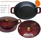 La Cuisine Enameled Cast Iron Oval Dutch Oven Casserole Dish Pot - Image 3