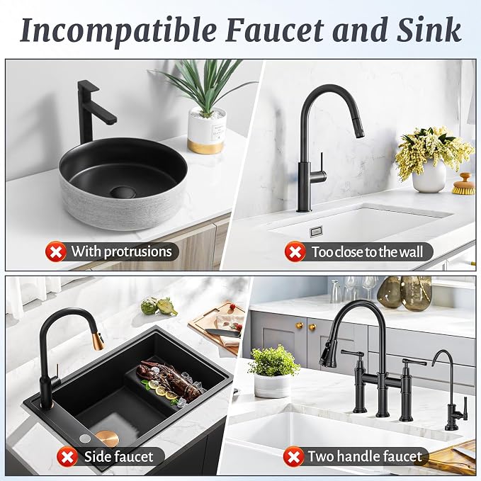 PoYang 24 inch Faucet Mat for Kitchen Sink Splash Guard, 7° Slope Silicone Sink - Image 4