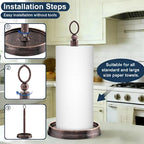KASUNTO Paper Towel Holder Steel Paper Holder countertop，Black Paper Towel - Image 3