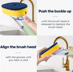 Dish Brush with Soap Dispenser Storage Set with 2 PCS Sponge Refills & Holder - Image 4