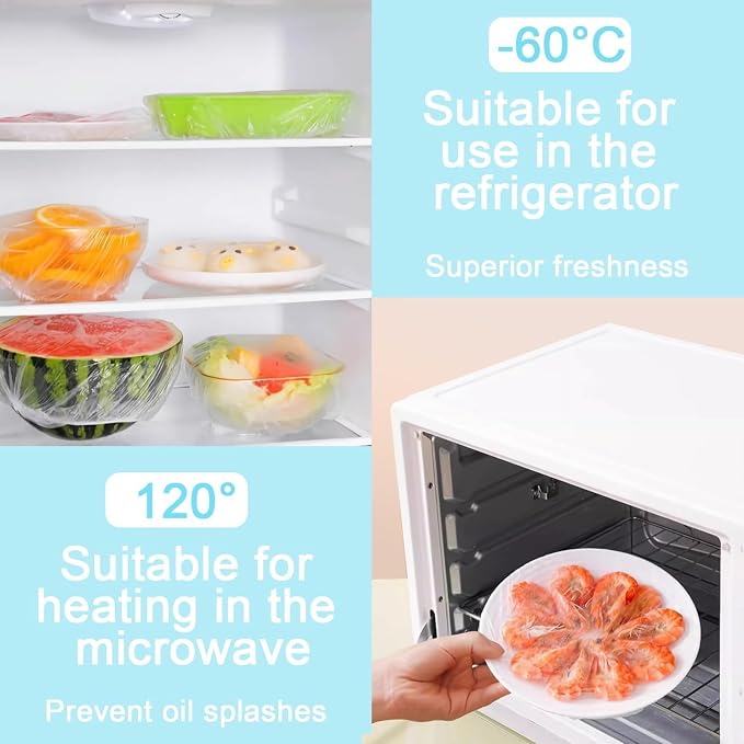 500pcs Plastic Bowl Covers Food Cover, Food Fresh Keeping Bags Elastic Reusable - Image 7