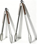 12 & 16 Inch Food Tongs Set, Food Grade Stainless Steel Kitchen Tongs by Unknown