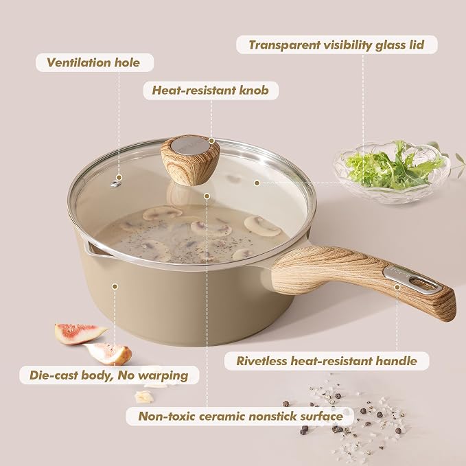 SENSARTE Ceramic Nonstick Sauce Pan - Image 8