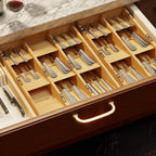 SpaceAid Bamboo Silverware Drawer Organizer - Image 6