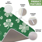 St Patrick's Day Dish Drying Mat 16 x 18 Inch Green Shamrock Dish Drainer Rack - Image 3