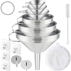 Toncoo 6 Pack Stainless Steel Funnels by Toncoo