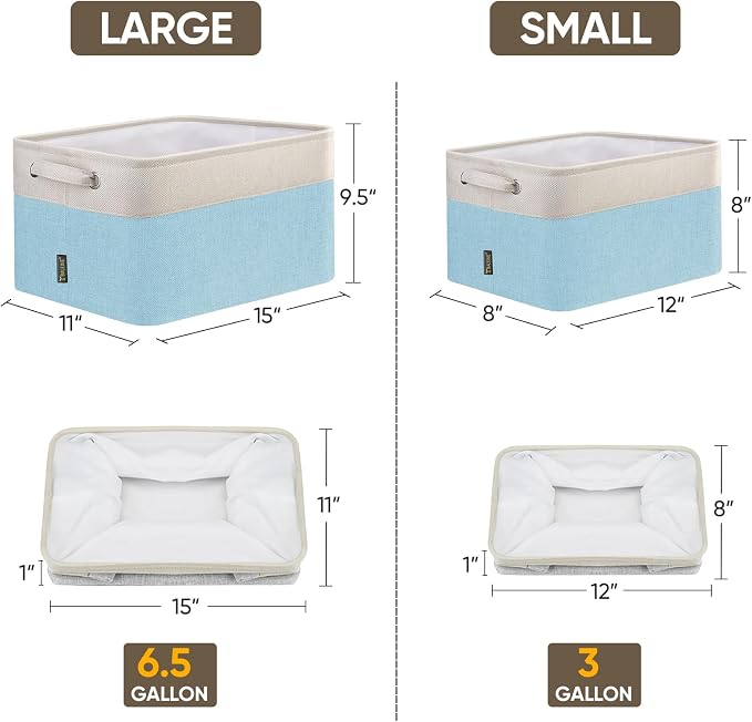 BALEINE 3 Pack Fabric Closet Storage Bins - Image 2