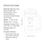 Aarke Purifier - Premium Glass and Stainless Steel Water Filter Pitcher - Image 8