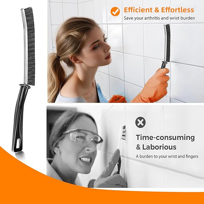 3Pcs Hard-bristled Crevice Cleaning Brush, Bathroom Cleaner Tools - Image 4