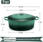 E-far 7QT Oval Dutch Oven Pot - Image 2