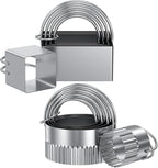 Biscuit Cutter Set of 10 pcs, Square and Fluted Cookie Cutter Set by Unknown