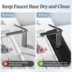 PoYang 17.7 inch Faucet Mat for Kitchen Sink Splash Guard, 7° Slope Silicone - Image 7