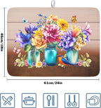Spring Colorful Flowers Dish Drying Mat - Image 2