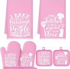 Sratte 6 Pcs Kitchen Decor Accessories Set Farmhouse Towels Pot Holders Oven by Sratte