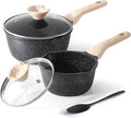 Kordisen Sauce Pan Set with Lid, 1.5Qt & 2.5 Qt Nonstick Cooking Pots with Pour by Kordisen