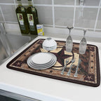 Giwawa Western Texas Star Dish Drying Mat 18"x24", Rustic Primitive Country - Image 6