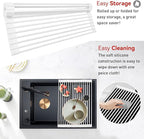 MERRYBOX Roll Up Dish Drying Rack, Silicone Wrapped Over The Sink Dish Rack - Image 7