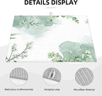 Watercolor Green Leaf Floral Dish Drying Mat - Image 4