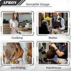 Server Apron with 3 Pockets, Waterproof Oil Waitress Waiter Half Apron - Image 5