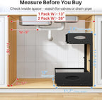 Under Sink Organizer, 2 Pack 2 Tier Pull Out Under Cabinet Organizer Shelf - Image 2