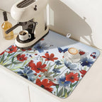 4th of July Dish Drying Mat for Kitchen Counter 16 x 18 Inch Patriotic Floral - Image 7