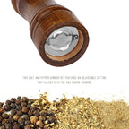 Pepper Mill - 5 inch Pepper Grinder Pepper Grinder Refillable Oak Salt and - Image 3