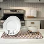 S&T INC. Dish Drying Mat XL, 18” x 24”, Absorbent Microfiber Kitchen Counter Mat - Image 4