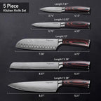5 Pcs Chefs Kitchen Sharp Knife Set - Image 3