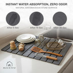 Large Stone Drying Mat for Kitchen Counter | 24"x16" | Fast Drying Collapsible - Image 4