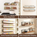 Spice Rack Self-Adhesive or drilling, Rustic Style Hanging Spice Rack, Spice - Image 8