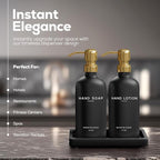 Luxury Glass Soap and Lotion Dispenser Set - Image 2