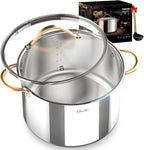 Ciwete Stock Pot 12 Quart, 18/10 Tri-Ply Stainless Steel Whole Clad Stock Pot by Ciwete