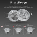 SUNHOUSE 5 Quart Stainless Steel Steamer Insert – Multi-Purpose Soup & Food - Image 2