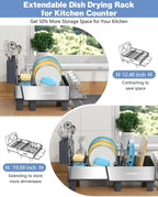 Dish Drying Rack, 304 Stainless Steel Expandable Dish Rack - Image 3