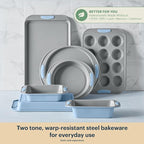 Pyrex 3-Piece Metal Cookie & Muffin Sheet Bakeware Set, Lightweight Stainless - Image 3