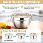 TeamFar Mixing Bowls, Stainless Steel Nesting Salad Bowls - Image 7