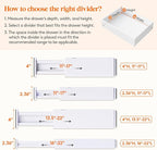 Lifewit 4 Pack 4" High Drawer Dividers 28 -43.5cm/11-17" Adjustable Kitchen - Image 3