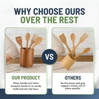 Linda's Essentials Acacia Wooden Utensil Holder - Image 8