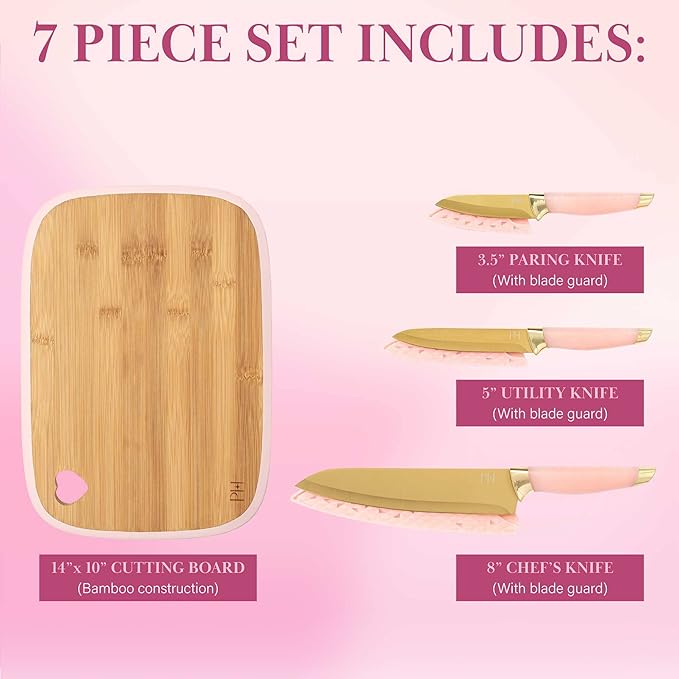 Paris Hilton Reversible Bamboo Cutting Board and Cutlery Set - Image 4