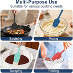 4 Pcs Silicone Spatula Set, 11.4 In, 600°F Heat Resistant Rubber Spatulas - Image 6