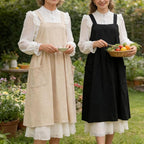 Uaussi Cotton Linen Apron Cross Back Work Apron - Image 6